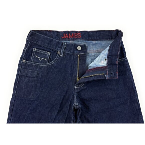 Kimes Ranch Jeans Mens Size 30x35 James Mid Straight Western Indigo Denim USA